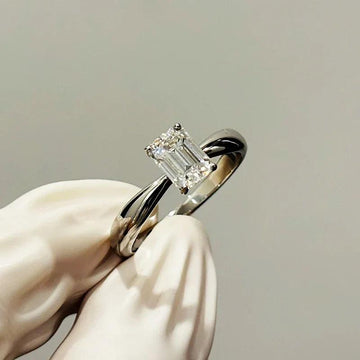 Excellent 1Carat Radiant/Asscher Cut Moissanite Diamond Rings 925 Silver Wedding Engagement GRA Certified Jewellery